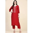 thumbnail image 4 of Trendmalls Women's Wear PV Chanderi Fabric Embroidery Stright Kurta with Salwar Suit Set, 4 of 10
