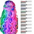thumbnail image 4 of 10 Colors Hair Chalk Combs, Festive Fun Hair Chalk Combs, Temporary Hair Color Dye for Girls Birthday Christmas New Year Cosplay Hair DIY Party, Easy Wash Out, 4 of 9