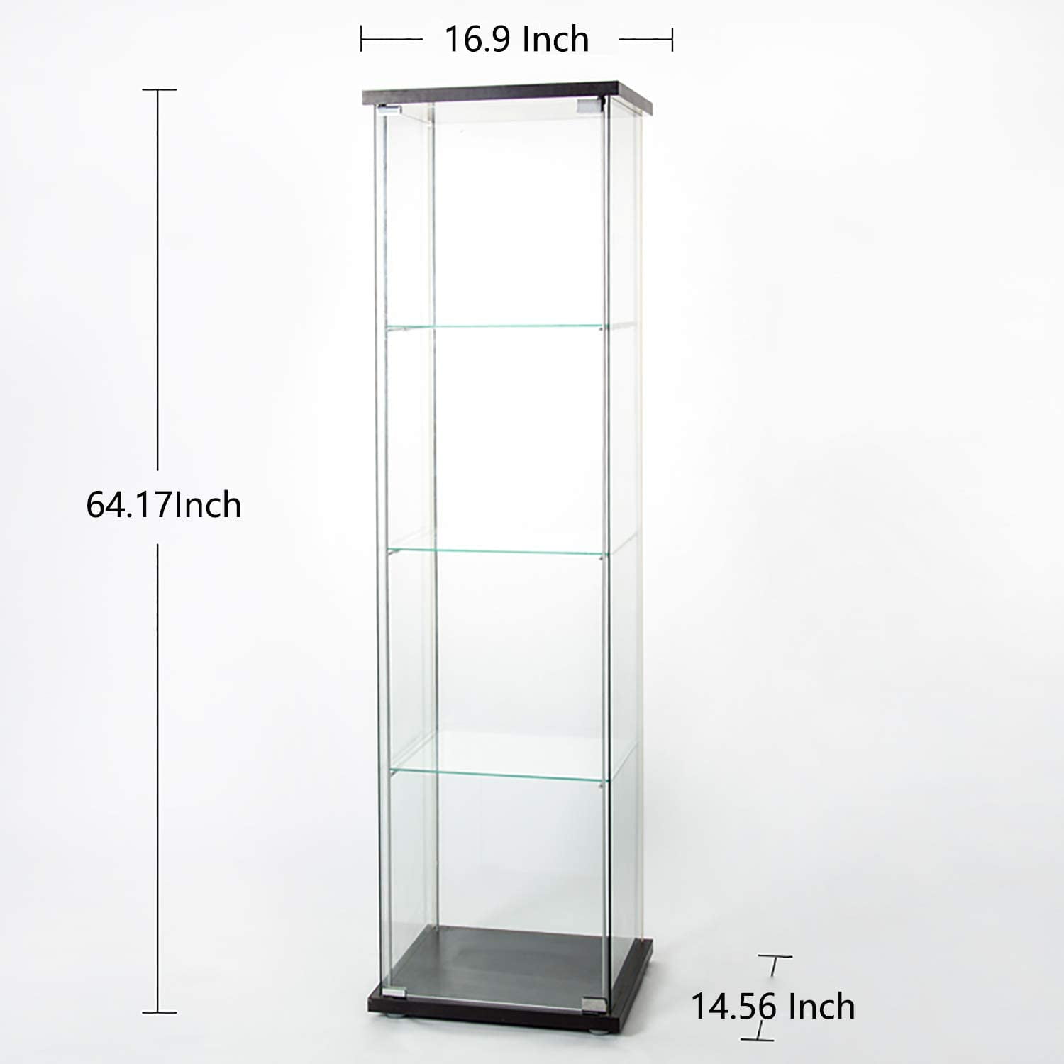 ERUPTA Ultra Clear Glass Display Cabinet with 2 Doors, Easy Install Glass  Display Case 4 Tiers with Locks for Figures, Curio, Collection Display