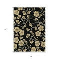 thumbnail image 3 of HomeRoots 599994 3 x 5 ft. Black & Gold Floral Washable Indoor & Outdoor Rectangle Area Rug, 3 of 5