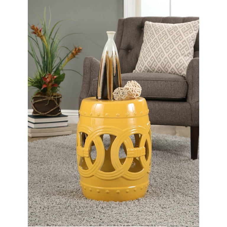Yellow ceramic 2024 garden stool