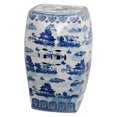 thumbnail image 2 of Red Lantern 18" Rose Medallion Square Porcelain Garden Stool, 2 of 2
