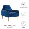thumbnail image 3 of Modway Liliana Performance Velvet Armchair in Navy, 3 of 8