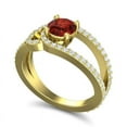 thumbnail image 4 of Diamond-Capitals 2.50 Carat Round Cut Natural Diamond & Garnet Gemstone Fancy Engagement Ring for Women 14K Yellow Gold Size 6, 4 of 8