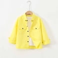 thumbnail image 4 of Yiyuu Little Boys Cotton Cargo Shirt Solid Long Sleeve Button Down Shirt, Sizes 4-12, 4 of 7