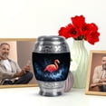 thumbnail image 6 of JAGASY Pink Flamingo Memorial Urn for Ashes Adult Male, Black Keepsake Small Urns for Human Ashes, Water & Leaf Decorative Urns for Mother, Cremation Urn for Father, (3 Inch), 6 of 7