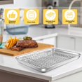 thumbnail image 4 of shiyou-12.5 Inch Baking Pan with Rack Set, Quarter Stainless Steel Toaster Oven Tray with Cooling Rack for Cookies/Meats/Bacon, Heavy Duty & Commercial Grade, Mirror Finish & Dishwasher Safe, 4 of 4