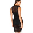 thumbnail image 2 of Vestido entallado de malla transparente para mujer, con cuello alto y fruncido Negro - XS Negro - XS Xishao ropa, 2 of 2