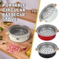 thumbnail image 2 of Gril Barbecue Portable Poêle Coréen au Charbon Poêle Bbq en Acier Inoxydable à Fente Ronde Antiadhésive O2o5, 2 of 8