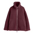 thumbnail image 4 of FASHOFT Fuzzy Fleece Jackets for Women Fall Winter Warm Long Sleeve Sherpa Coats Casual Full Zip Up Outerwear with Pockets Red XL, 4 of 4