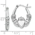 thumbnail image 4 of Sterling Silver Polished Claddagh Hinged Hoop Earrings (22.5x17.09), 4 of 5
