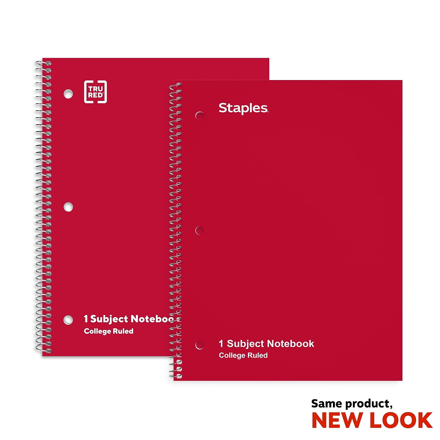 TRU RED 1-Subject Notebook 8' x 10.5' College Ruled 70 Sheets Assorted Colors TR58375M