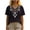 Black, variant on Sexlip Womens Swimsuit Set Delicate Floral Embroidery Cover Up Design V Neck Short Sleeve Casual Silhouette Breathable Fabric for Casual Beach Days Yellow M