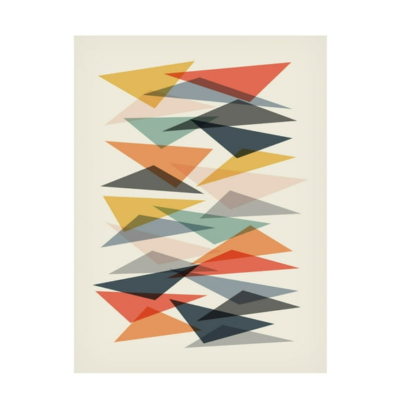 Canvas Wall Art - Tom Quartermaine 'Colorful Geometric Portrait on Cream' Wall Art for Living Room, Bedroom, or Office Décor by Trademark Fine Art - 14 x 19 Inches