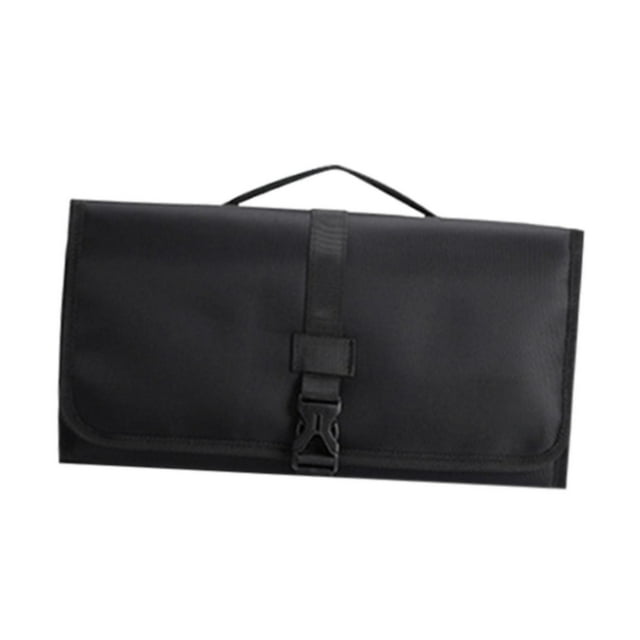 Organizador de rizador de pelo, bolsa de cosméticos, a prueba de polvo, portátil, organizador de secador de pelo, soporte para estilizador de cabello Negro