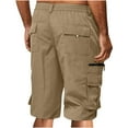 Mens Shorts Casual Solid Knee Length Cargo Pants With Pocket Straight