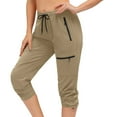 thumbnail image 6 of ShomPort Capri Pants for Women Athletic Hiking Zipper Pocket Sweatpants Workout Drawstring Bottoms Pants, 6 of 9
