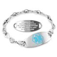 thumbnail image 1 of MedicEngraved Stainless Steel Custom Medical Alert Bracelet - 6mm Infinity Link, 1 of 8