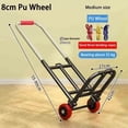 thumbnail image 2 of Luggage Trolley Cart Multi Purpose with 3 Elastic Ropes Adjustable Folding Hand Truck for Outdoor Travel Grocery Moving, 2 of 7