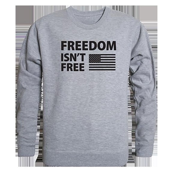 Freedom Isnt Graphic Crewneck Sweatshirt, Heather Gray - Small