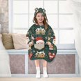 thumbnail image 7 of FORMRS Wearable Blanket Hoodie with Sleeves for Kids Cozy Flannel Sweatshirt, Green Christmas, 7 of 7