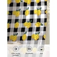thumbnail image 6 of Sheer Curtains 54 Inch Length 2 Panels Set for Kitchen, Yellow Lemons Semi Sheer Curtains for Windows, Summer Botanical Black White Checkered Voile Window Treatments Rod Pocket Curtain, 6 of 7