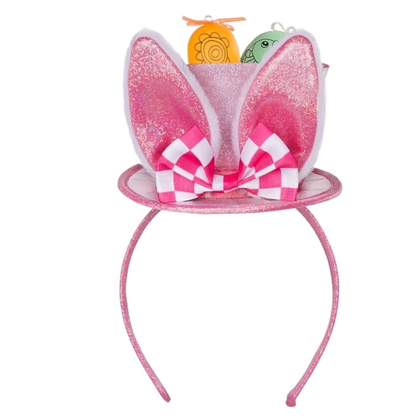 Diadema con orejas de conejo para cosplay, ideal como recuerdo de fiesta de Pascua o celebración para niños. Rosa