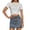 BU2, variant on Wovix Denim Skirt with Shorts Mini Skort Casual Jean Skirts with Raw Hem Pockets