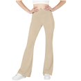 thumbnail image 2 of Piuwrlz Teen Flared Sweatpants Girls Boys Fleece Pants With Pocket Pant Khaki Size 8-9 Years, 2 of 8