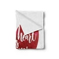 thumbnail image 2 of Wife Soft Flannel Fleece Blanket, My Heart is Wherever You Are Romantic Phrase on a Heart Shape for Valentines Day, Cozy Plush for Indoor and Outdoor Use, 70" x 90", Ruby and White, by Ambesonne, 2 of 5