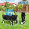 thumbnail image 3 of NiamVelo Folding Wagon Cart Collapsible Foldable Wagon Outdoor Utility Wagon, Beach Wagon Cart with with All Terrain Wheels & Adjustable Handle for Camping, Shopping, Garden and Beach(Black), 3 of 9