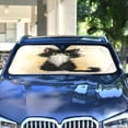 thumbnail image 5 of Foldable Car Windshield Sunshade UV Sun Visor Protector Blocks UV Rays Keeps Vehicle Cool 53x23.5 Inch Long-haired Green-eyed Cat, 5 of 8