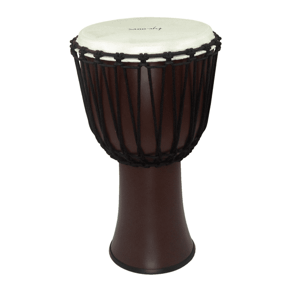 10 FIBERGLASS ROPE TUNED DJEMBE WITH DARK BROWN FINISH