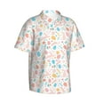 thumbnail image 3 of Xecao Happy Easter print Hawaiian shirt - a stylish short-sleeve button-down for men, perfect for casual beach and tropical outings., 3 of 9