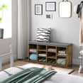 thumbnail image 6 of YRLLENSDAN Entryway Bench with Shoe Storage Shoe Bench with Cushion Shoe Storage Bench Shoe Cubby for Entryway Cube Storage Bench Shoe Organizer Bench 41*12 inch,Brown, 6 of 7