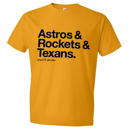 PleaseMeTees™ Mens Unisex Loyal to Houston Texas Astros Rockets Texans Sports Ball T-Shirt Tee