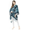 thumbnail image 1 of Beautyrest Ultra Soft Sherpa Berber Fleece Electric Poncho Wrap Blanket Heated Throw with Auto Shutoff, 50" W x 64" L, Aqua Plaid, 1 of 4
