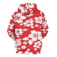 thumbnail image 3 of Red with White Hibiscus Hawaiian Flower Pattern (2) 3D Print Hoodie Men Women Autumn Thin Pullover Sweatshirt Vintage Streetwear Tops, 3 of 6