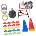 thumbnail image 2 of DYNWAVECA Agility Ladder Portable Staircase Balance Jumping Obstacles Adjustable Rungs 55 Piece Red, 2 of 10