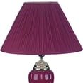 thumbnail image 3 of Silver and Magenta Table Lamp with Magenta Shade, 3 of 6