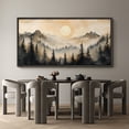 thumbnail image 6 of Large Framed Canvas Print Sunrise from mistry Forest Wall Art Decorative Ready to Hang Painting for Living room Bedroom - 60"x30" Black Frame, 6 of 9