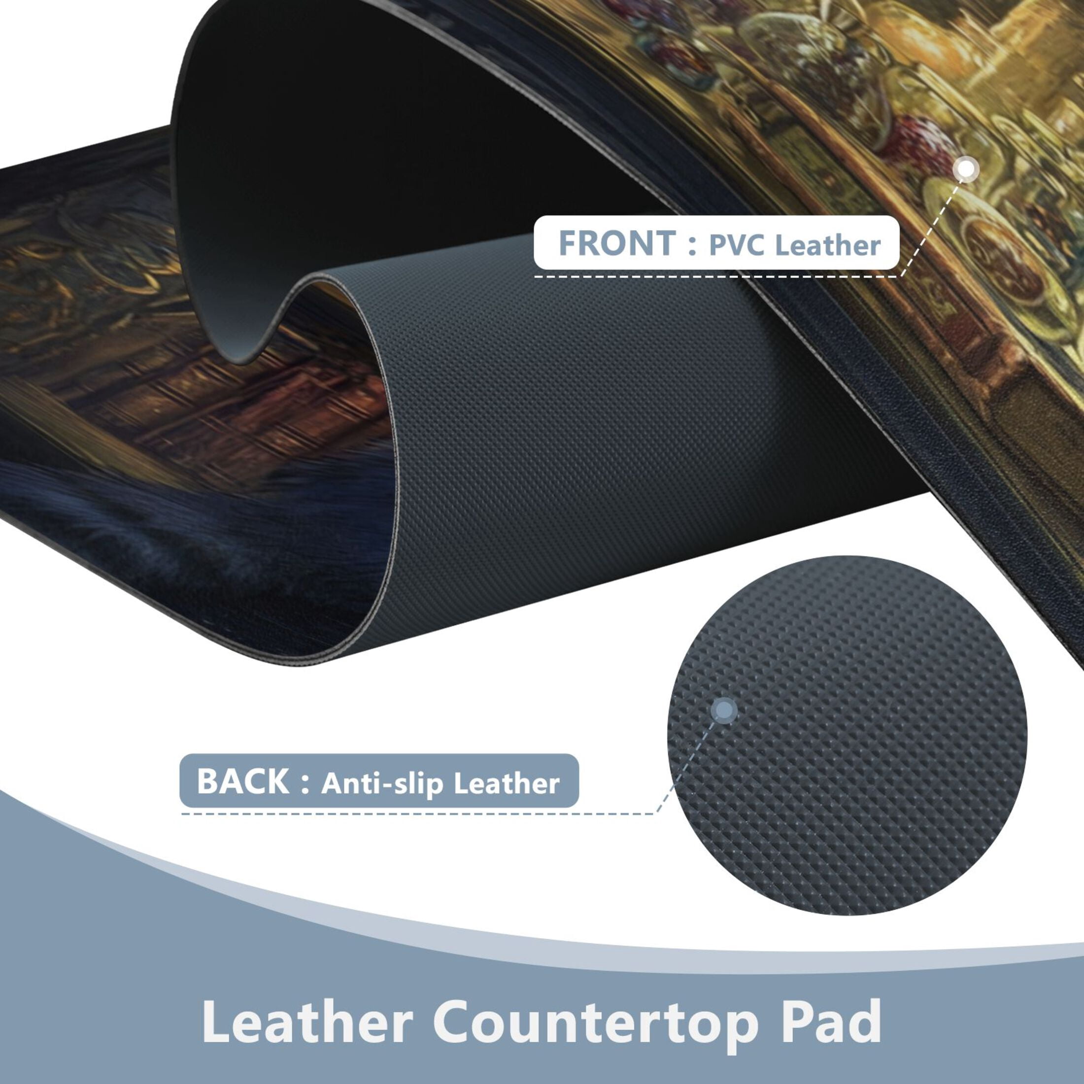 Wobogo Vase Cabinet Gaming Mouse Pad Non-slip Leather Desk Mat Water Resist Keyboard Pad for Gamer Office 23.6×47.2in