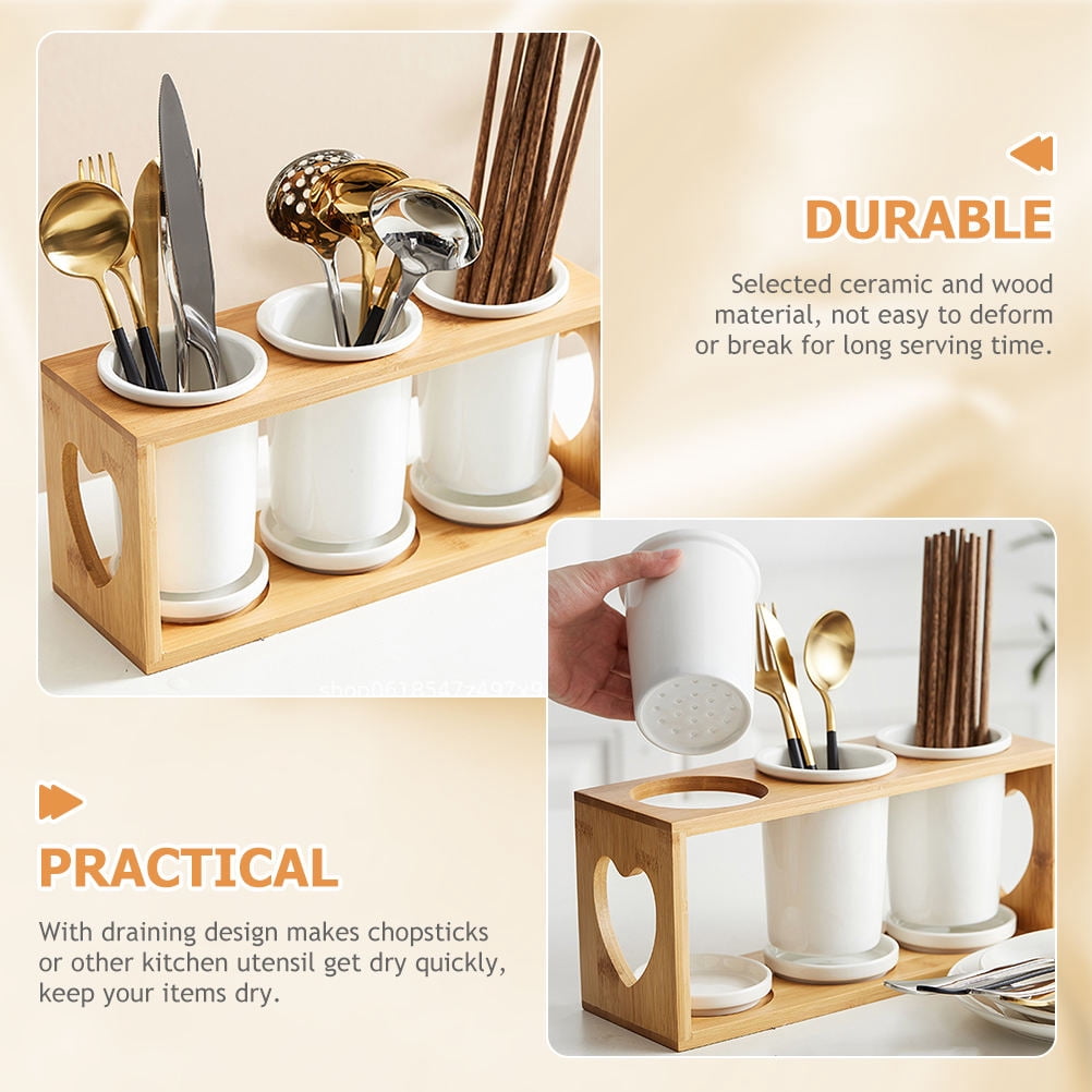 BALAHAPY Kitchen Utensil Holder Multi Color Ceramics for Storage 1 Set 11.99X5.50X4.13in