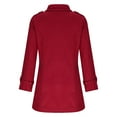thumbnail image 6 of Herrnalise Women's Double Breasted Pea Coat Winter Mid-Long Trench Coat with Belt Wine,XXL, 6 of 6