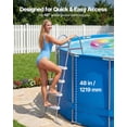thumbnail image 2 of VEVOR Above Ground Pool Ladder, 4-Step Steel A-Frame Swimming Pool Stairs for 48 in High Wall, 300 lbs Capacity Entry/Exit Steps with Secure Non-Slip Sturdy Wide Step, Easy Setup, Gray & White, 2 of 9