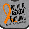 thumbnail image 4 of Inktastic Never Stop Fighting Multiple Sclerosis Awareness Boys or Girls Baby Bib, 4 of 4