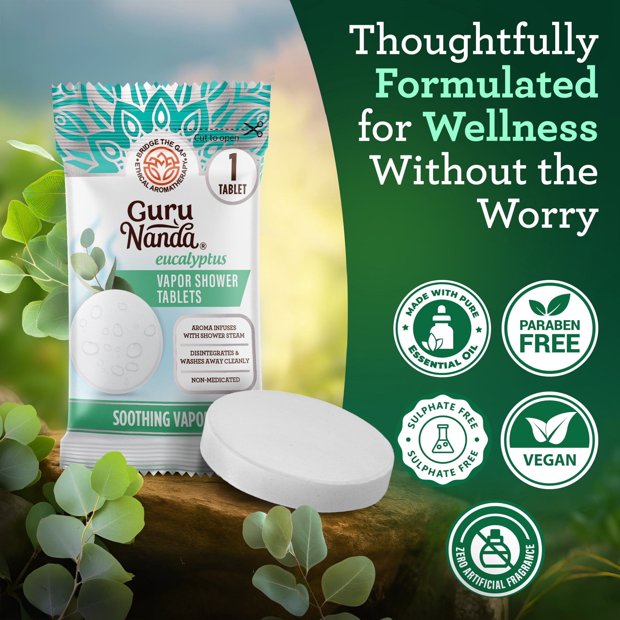 GuruNanda Eucalyptus Vapor Shower Tablets - Pack of 30
