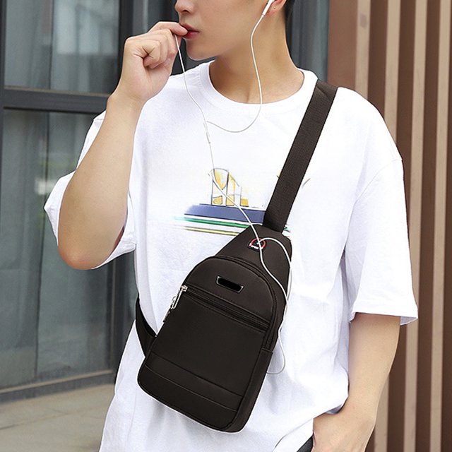 Bolso Bandolera Tipo Bandolera, Con M Ltiples Compartimentos Y Correa Ajustable, Dise O Informal, Ideal Para Viajes Y Salidas, Con Orificio Para Auriculares, Ligero, Vers Til Y C Modo De