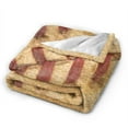 thumbnail image 2 of Kll Fleece Blanket Plush Throw Blanket Vintage Baseball,Soft Fuzzy Cozy Flannel Blanket For Couch Sofa Bed.(50"X40"), 2 of 9