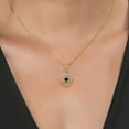 thumbnail image 3 of Gem Stone King 0.28 Cttw Round Black Diamond White Diamond Yellow Plated Pendant with Chain, 3 of 4